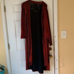 Ashley Stewart 2 pc. Red duster and joggers with pockets